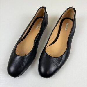 Geox Respira Black Leather Flats